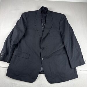 Brooks Brothers Stretch Mens Black Blazer Suit Jacket 46R Wool Blend Office